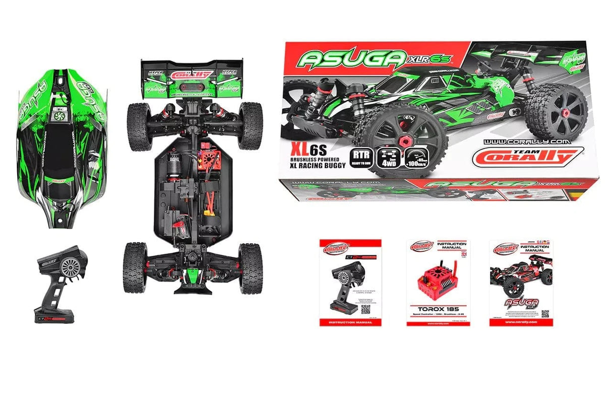 Team Corally Asuga XLR 6S RC Buggy RTR - Green [C - 00288 - G] - Hobbytech Toys