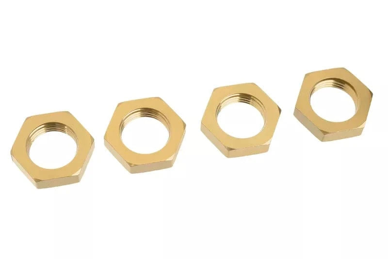 Team Corally Gold Aluminium Serrated Wheel Nut (4pcs) [C-00180-1117-BR]