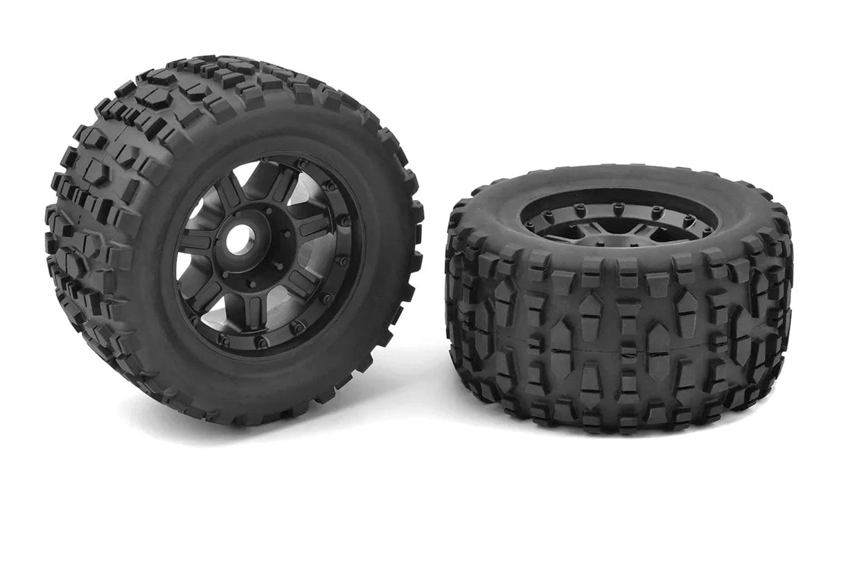 Team Corally - Monster Truck Tires - XL4S - Grabber - Glued on Black Rims - 1 pair [C - 00180 - 632] - Hobbytech Toys