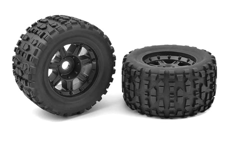 Team Corally - Monster Truck Tires - XL4S - Grabber - Glued on Black Rims - 1 pair [C - 00180 - 632] - Hobbytech Toys