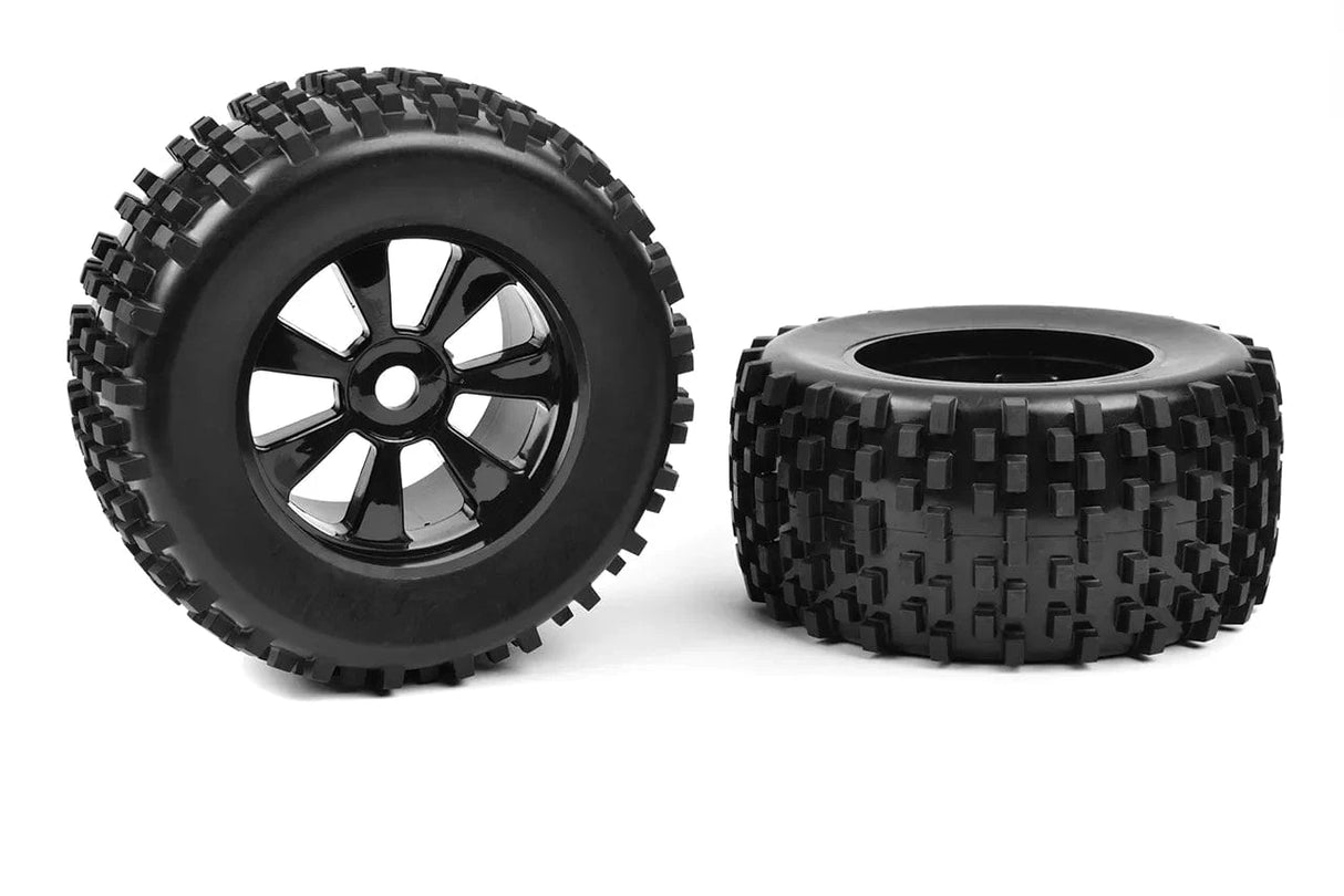 Team Corally Off - Road 1/8 Monster Truck Tires - Gripper - Glued on Black Rims - 1 pair [C - 00180 - 378] - Hobbytech Toys