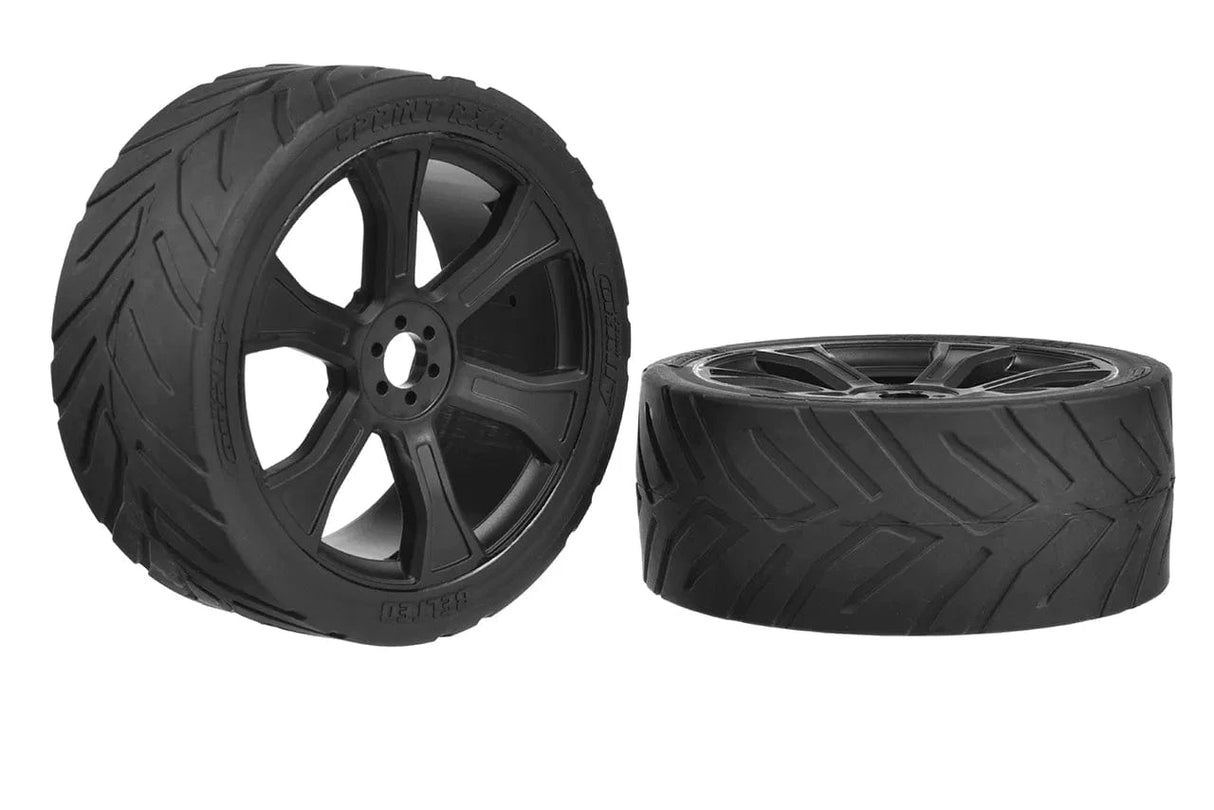 Team Corally Sprint RXA - ASUGA XLR Street Tires - Low Profile - Glued on Black Rims - 1 pair [C - 00180 - 909] - Hobbytech Toys