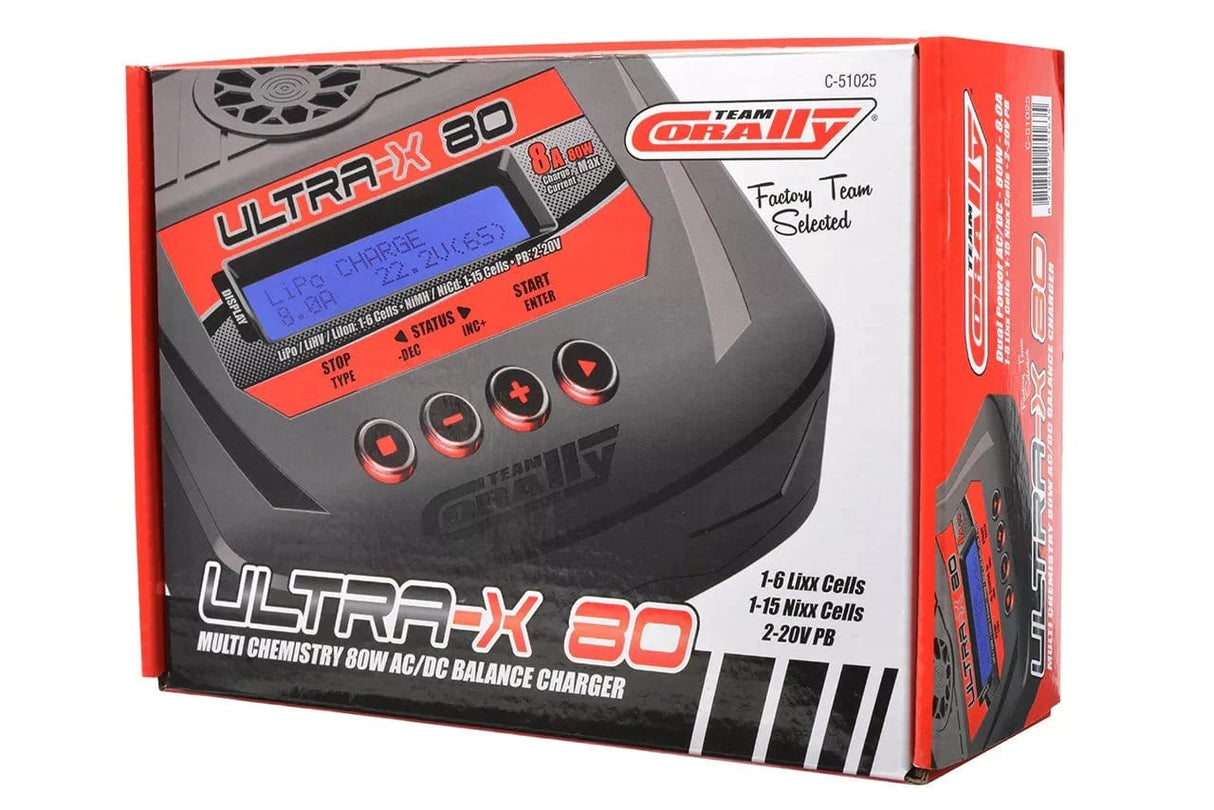 Team Corally Ultra - X 80 Multichemistry AC/DC Charger - Hobbytech Toys