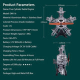 Teching 5 Cylinder Radial Metal Model Engine Assembly Kit - Hobbytech Toys