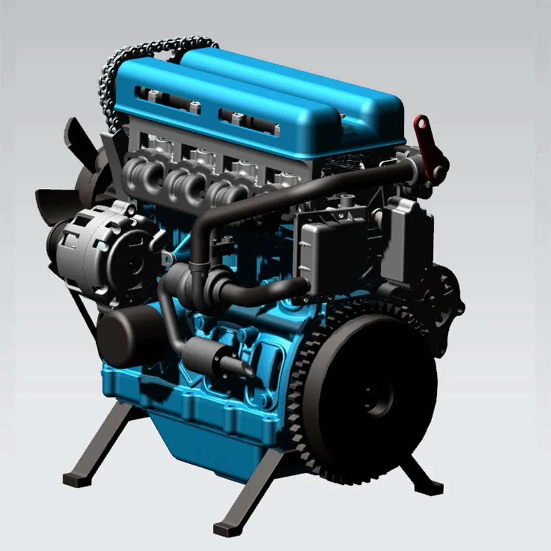 Teching Turbo Charged 4 Cylinder Model Engine Assembly Kit [DM111] - Hobbytech Toys
