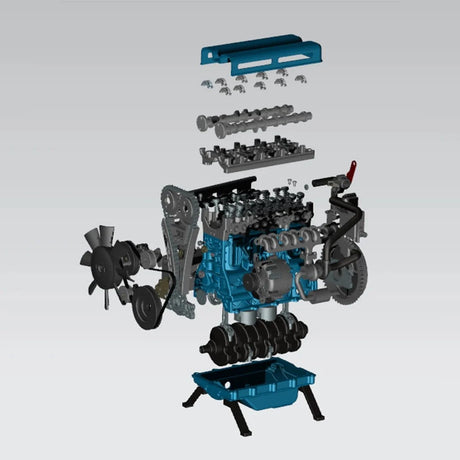 Teching Turbo Charged 4 Cylinder Model Engine Assembly Kit [DM111] - Hobbytech Toys