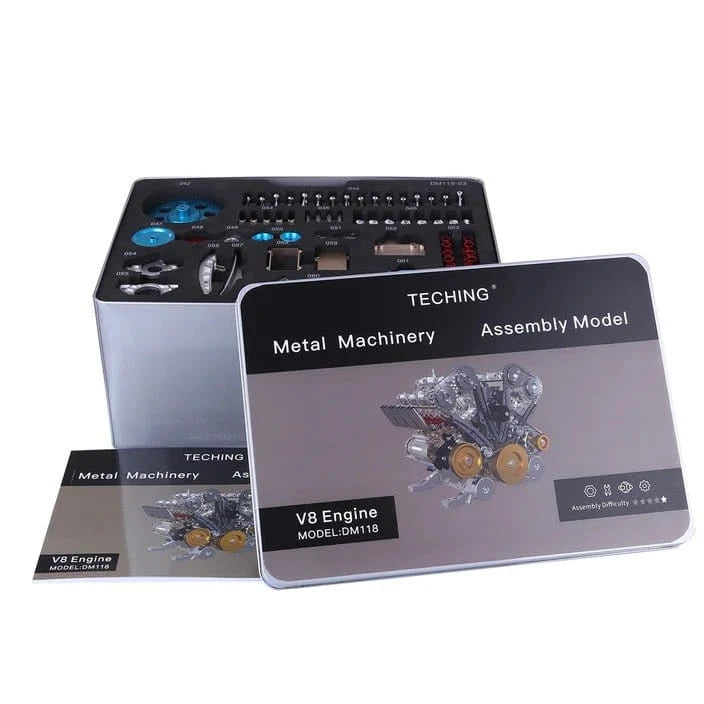 Teching V8 Metal Model Engine Assembly Kit - Hobbytech Toys