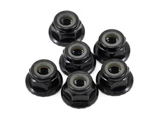TLR 4mm Aluminium Serrated Lock Nuts, Black, 6pcs, 22X, 22X-4 2.0, 22X-T