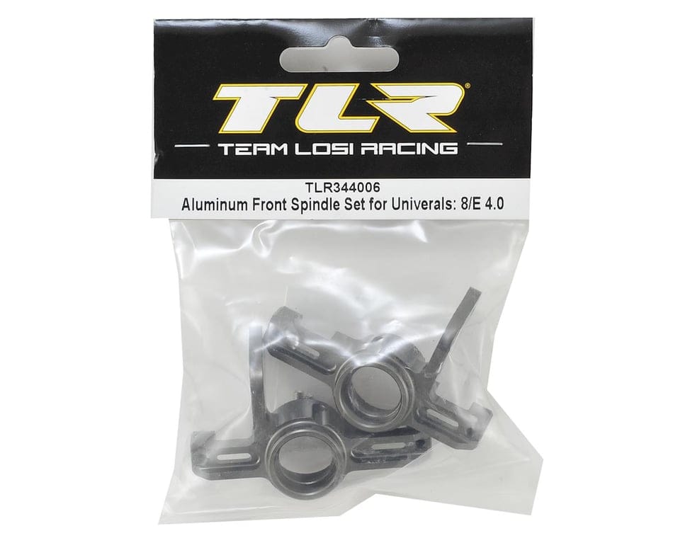 Team Losi Racing TLR344006 Aluminum Front Spindle Set for Universals, 8/E 4.0