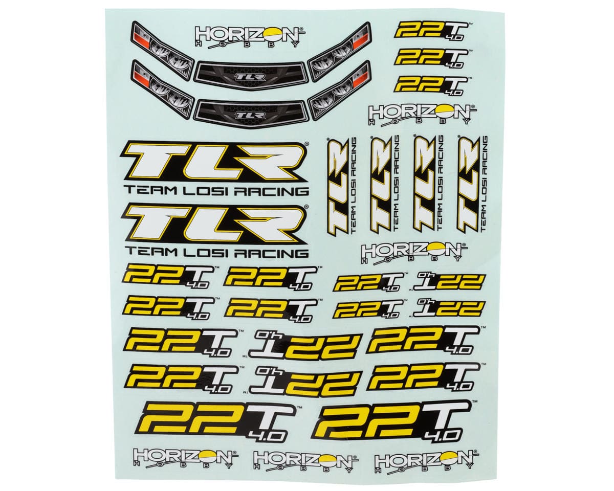 TLR Body Set, Clear, with Stickers, 22T 4.0