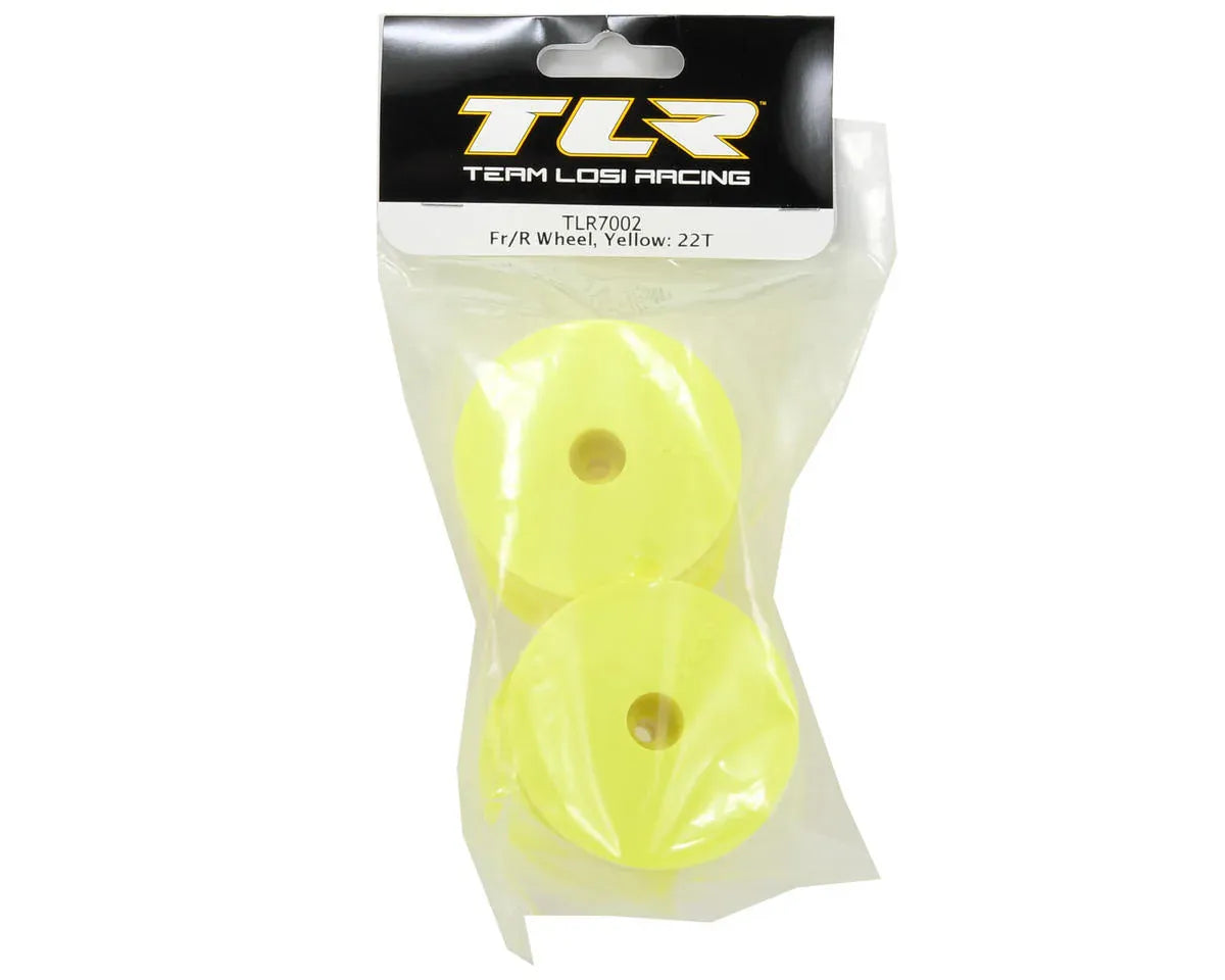 TLR Front/Rear Stadium Truck 2.2 Wheels, 12mm Hex, Yellow, 2pcs, 22T