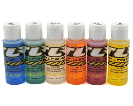 TLR Silicone Shock Oil 2oz 6pk, 20, 25, 30, 35, 40, 45wt - genuine TLR product TLR74020