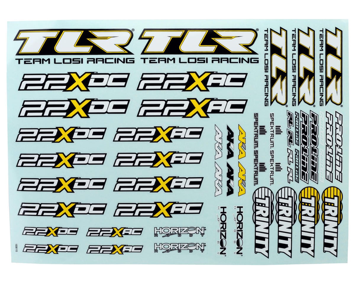TLR Sticker Sheet, 22X - genuine TLR product TLR-1192