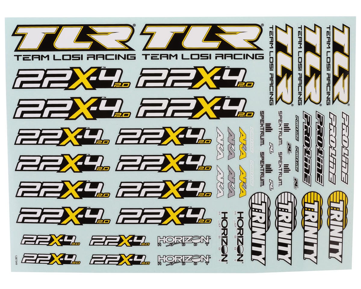 TLR Sticker Sheet, 22X-4 2.0 - genuine TLR product TLR-1267