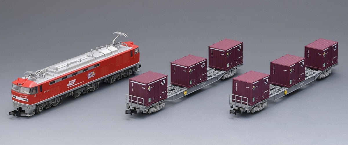 Tomix N Scale EF510 - 0 Container Train, 3 cars pack - Hobbytech Toys