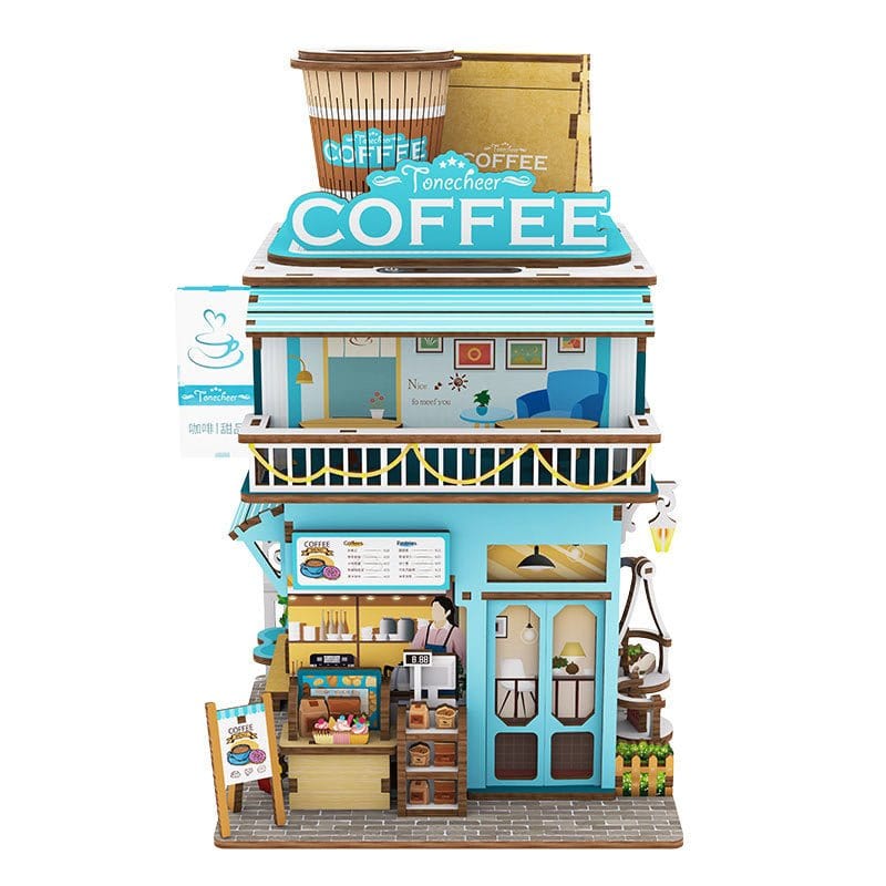Tonecheer Cape Coffee Shop Puzzle Storage Box Wooden Model Kit [TQ181] - Hobbytech Toys