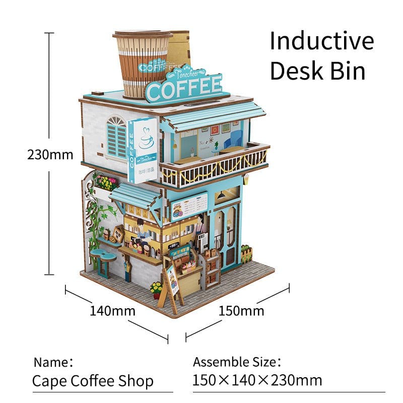 Tonecheer Cape Coffee Shop Puzzle Storage Box Wooden Model Kit [TQ181] - Hobbytech Toys