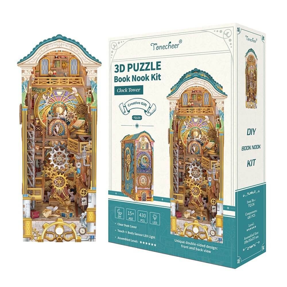Tonecheer Clock Tower Book Nook Kit