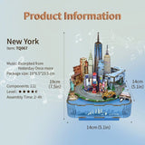 Tonecheer New York Music Box Wooden Model Kit [TQ067] - Hobbytech Toys