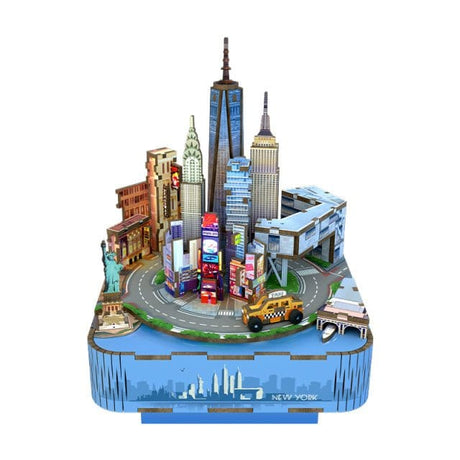 Tonecheer New York Music Box Wooden Model Kit [TQ067] - Hobbytech Toys