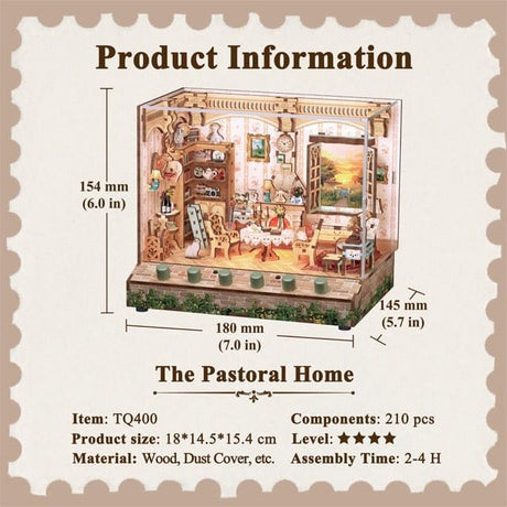 Tonecheer The Pastoral Home Sound Machine Wooden Model Kit [TQ400] - Hobbytech Toys