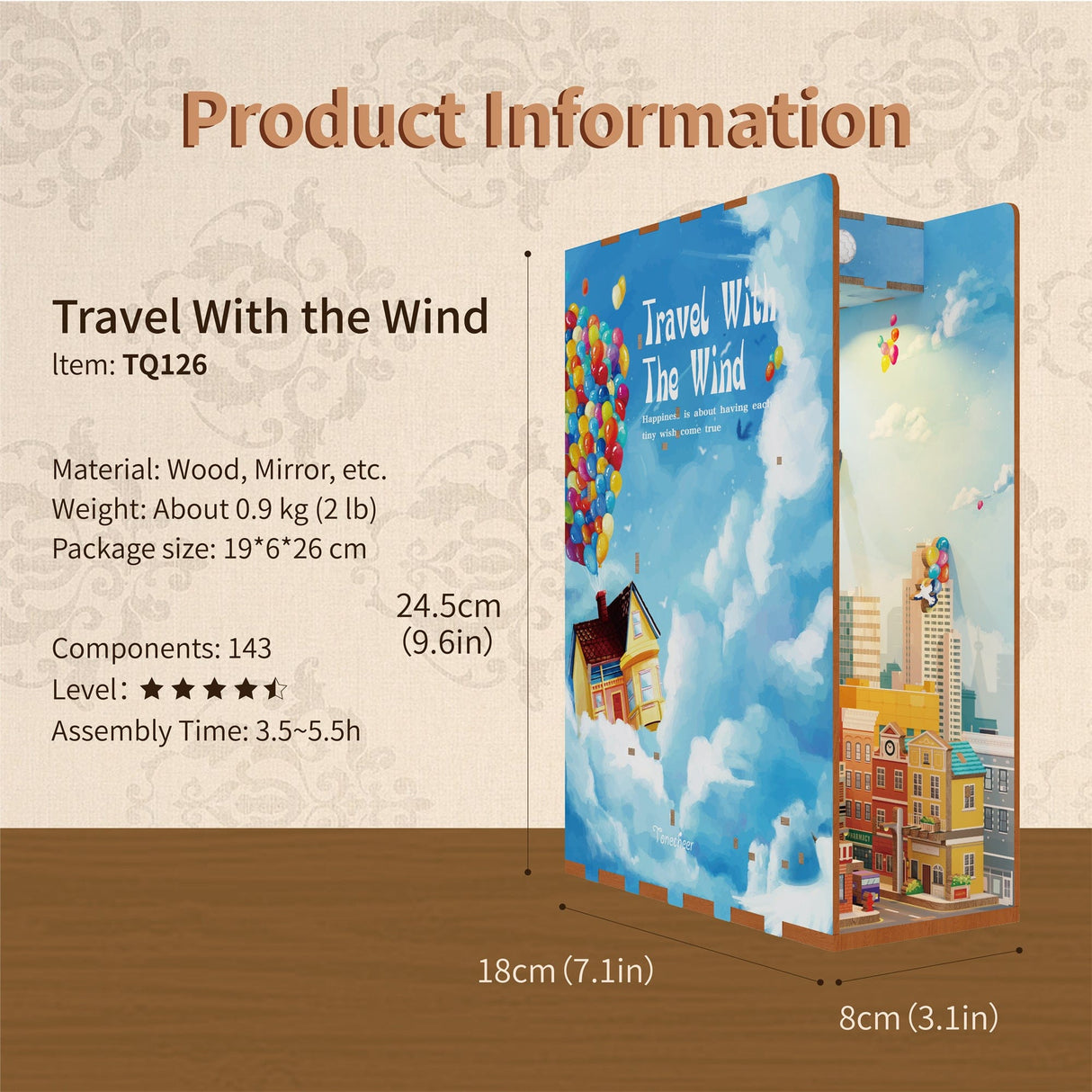 Tonecheer Travel With Wind Book Nook Kit [TQ126]