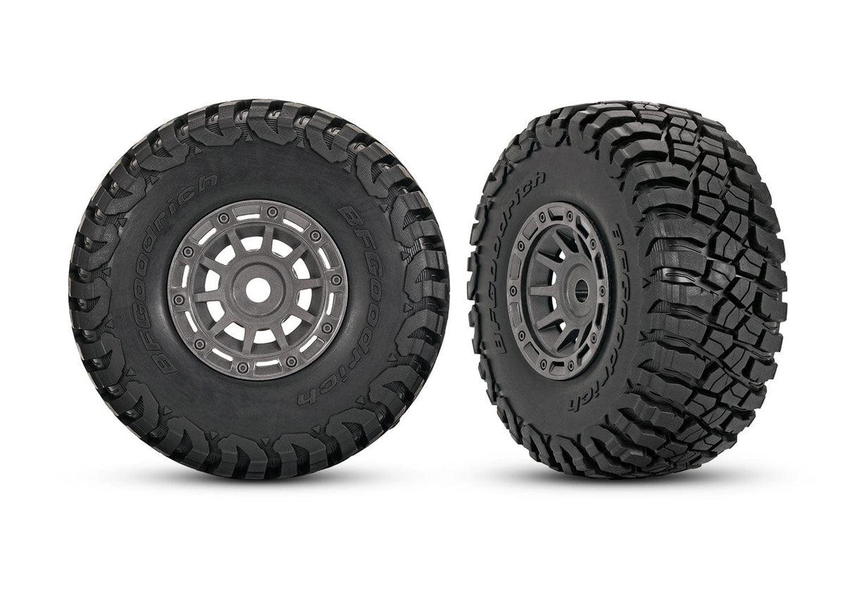 Traxxas 1.4in Grey Wheels with BFGoodrich Mud-Terrain Tyres (2pcs) [10870-GRAY]
