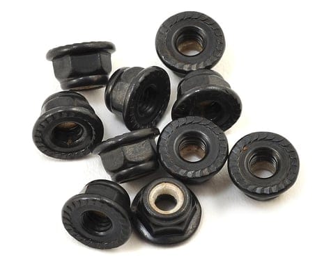 Traxxas 4mm Flanged Nylon Lock Nuts, Black (10 Pieces) [8347]