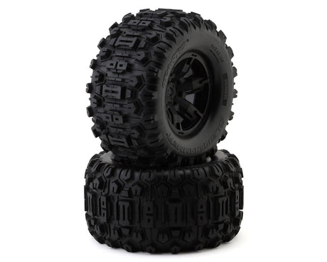 Traxxas 7871 X - Maxx/XRT Pre - Mounted Sledgehammer Belted Tires - 17mm Hex - Black (2) - Hobbytech Toys