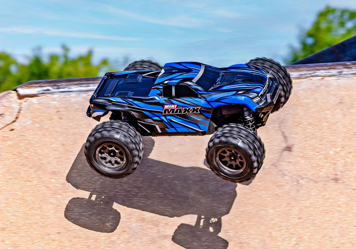Traxxas Mini MAXX 1/16 Brushless Monster Truck RTR - Blue [107154 - 1BLUE] - Hobbytech Toys