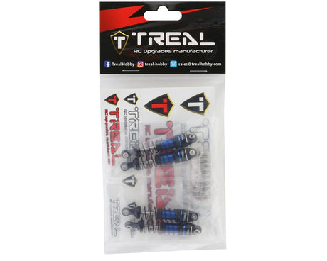 Treal Hobby 53mm Aluminum Oil Filled Threaded Damper Shocks for Traxxas TRX - 4M (Blue) (4) - Hobbytech Toys