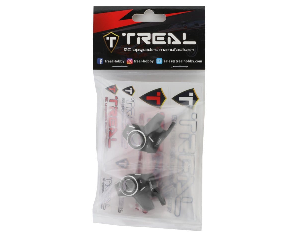 Treal Hobby Axial SCX10 III CNC Aluminum Front Steering Knuckles (Black) (2) [TLHTSCX10_III - 31] - Hobbytech Toys