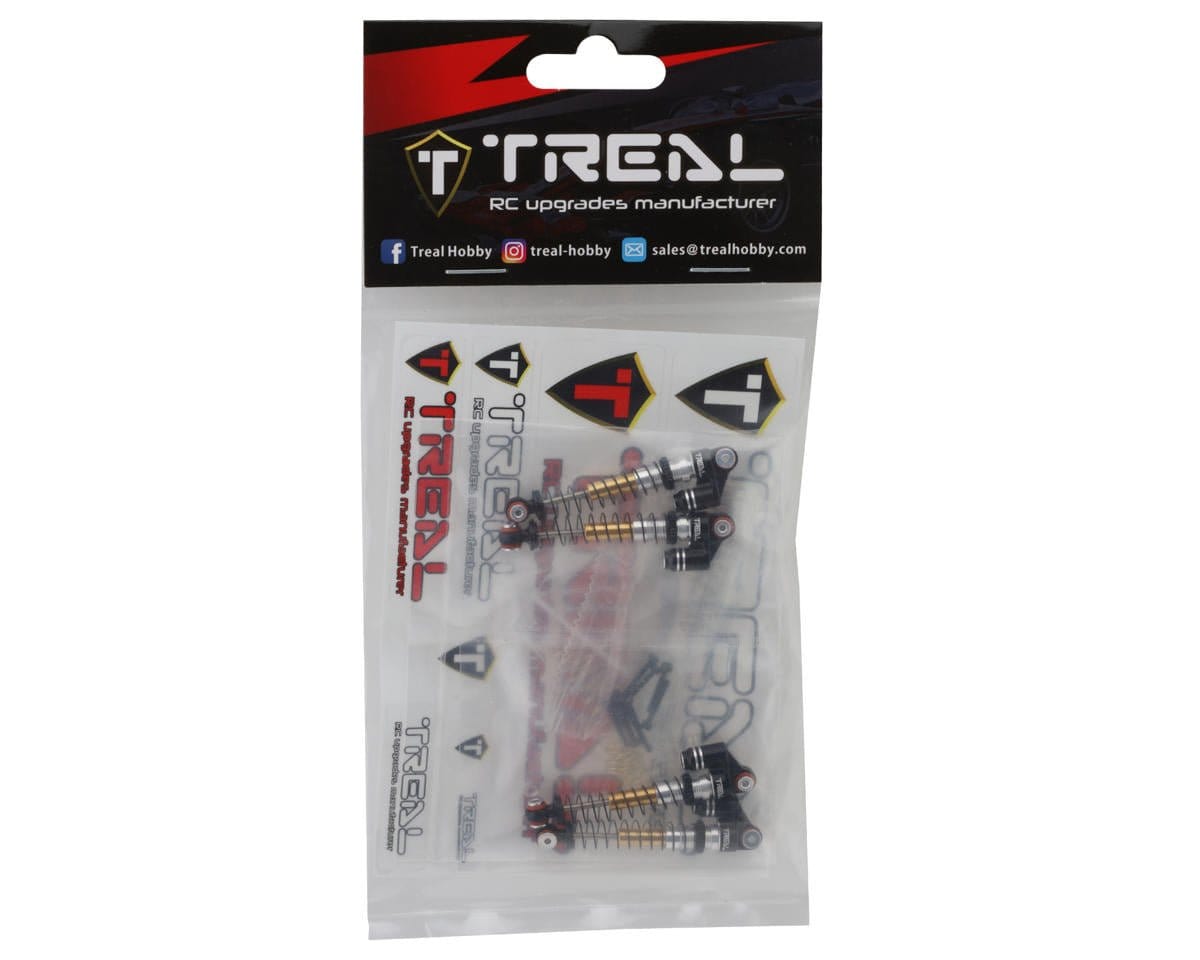 Treal Hobby Axial SCX24 Aluminum Long Travel Threaded Shocks (Black) (4) (43mm) [TLHTSCX24 - 155] - Hobbytech Toys