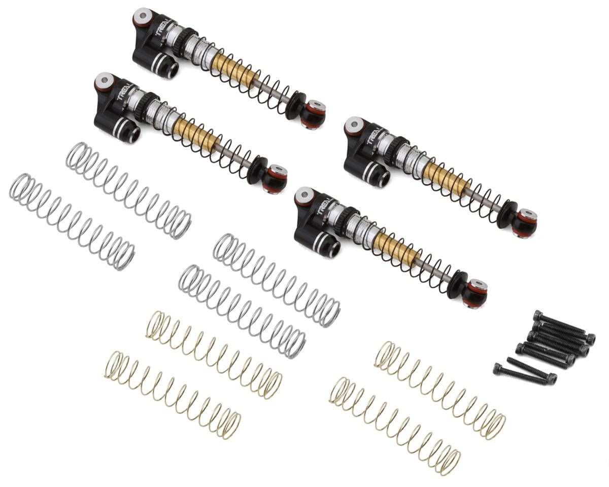 Treal Hobby Axial SCX24 Aluminum Long Travel Threaded Shocks (Black) (4) (43mm) [TLHTSCX24 - 155] - Hobbytech Toys