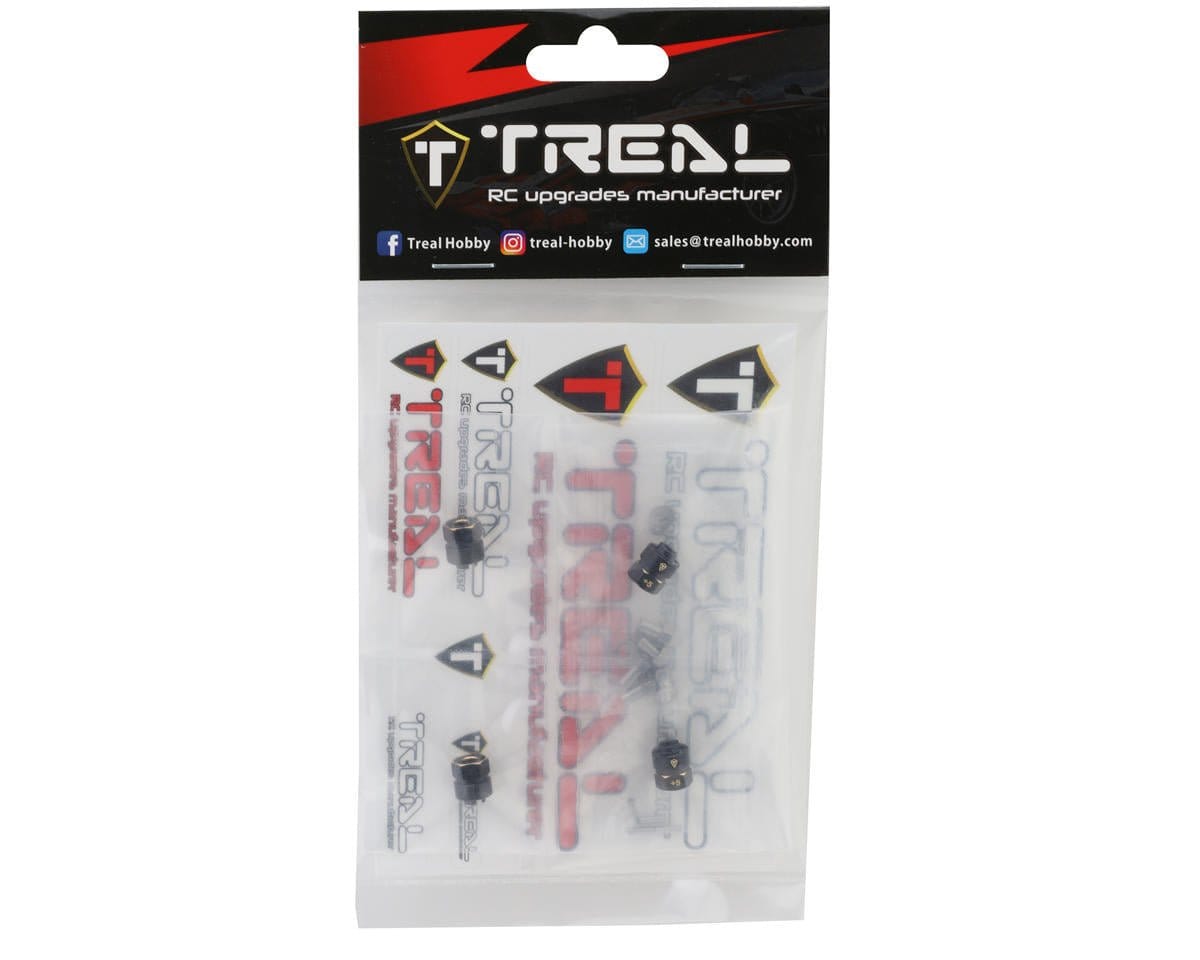 Treal Hobby Axial SCX24 Brass Wheel Hex Hub Adapters (4) (2.4g) (+5mm) [TLHTSCX24 - 77] - Hobbytech Toys