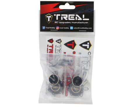 Treal Hobby Brass Rear Inner Portal Housing Covers for Traxxas TRX - 4 (Black) (2) [TLHTTRX4 - 03] - Hobbytech Toys