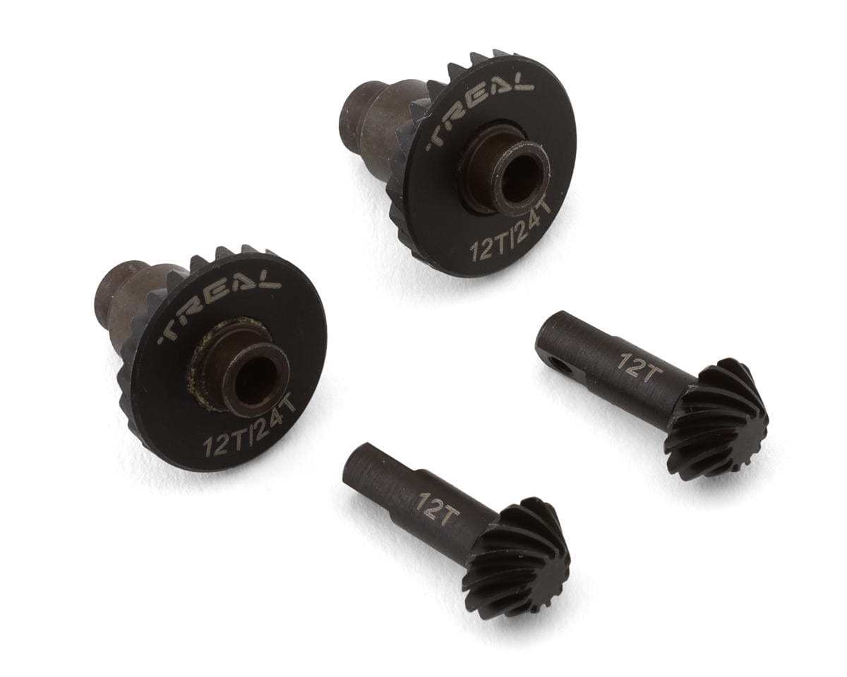 Treal Hobby Hardened Steel Differential Ring & Pinion Gears for Traxxas TRX - 4M (12T/24T) - Hobbytech Toys