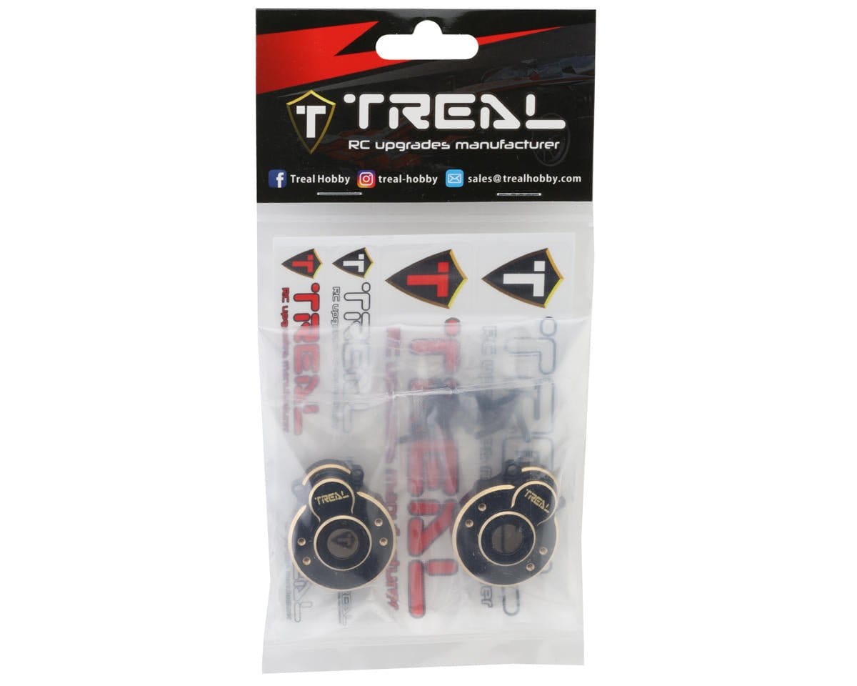 Treal Hobby Heavy Brass Outer Portal Housing Covers for Traxxas TRX - 4 (Black) (2) [TLHTTRX4 - 47] - Hobbytech Toys