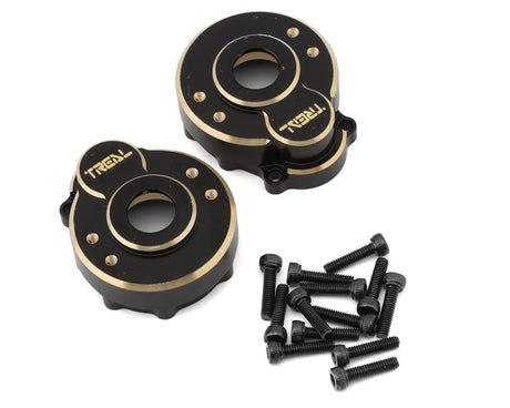 Treal Hobby Heavy Brass Outer Portal Housing Covers for Traxxas TRX - 4 (Black) (2) [TLHTTRX4 - 47] - Hobbytech Toys