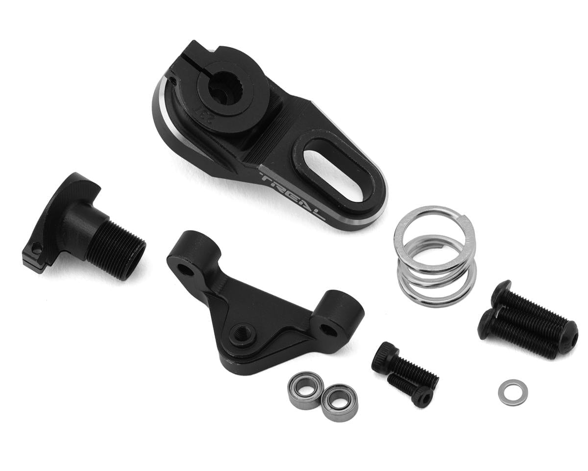 Treal Hobby Losi Promoto MX CNC Aluminum Clamping Servo Saver (25T/23T) (Black) w/Spring - Hobbytech Toys