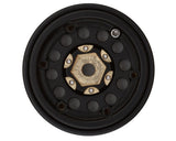 Treal Hobby Type A 1.0" 12 - Hole Brass Beadlock Wheels (Black) (4) (40g) [TLHTSCX24 - 140] - Hobbytech Toys