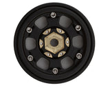 Treal Hobby Type B 1.0" 6 - Spoke Brass Beadlock Wheels (Black) (4) (38.7g) [TLHTSCX24 - 111] - Hobbytech Toys