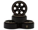 Treal Hobby Type B 1.0" 6 - Spoke Brass Beadlock Wheels (Black) (4) (38.7g) [TLHTSCX24 - 111] - Hobbytech Toys