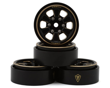 Treal Hobby Type B 1.0" 6 - Spoke Brass Beadlock Wheels (Black) (4) (38.7g) [TLHTSCX24 - 111] - Hobbytech Toys