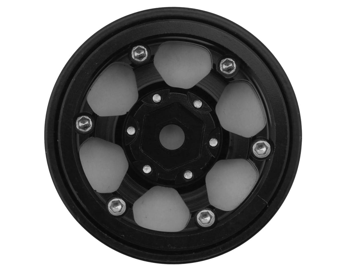 Treal Hobby Type D 1.0" Concave 6 - Spoke Beadlock Wheels (Black) (4) [TLHTSCX24 - 148] - Hobbytech Toys
