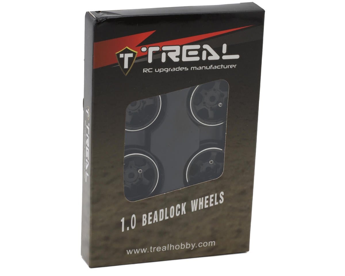 Treal Hobby Type D 1.0" Concave 6 - Spoke Beadlock Wheels (Black) (4) [TLHTSCX24 - 148] - Hobbytech Toys