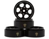 Treal Hobby Type D 1.0" Concave 6 - Spoke Beadlock Wheels (Black) (4) [TLHTSCX24 - 148] - Hobbytech Toys