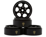Treal Hobby Type D 1.0" Concave 6 - Spoke Beadlock Wheels (Black) (4) [TLHTSCX24 - 148] - Hobbytech Toys