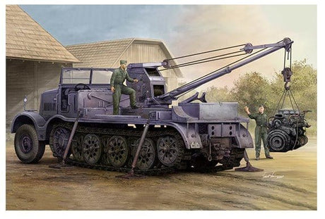 Trumpeter 1/35 Schwerer Zugkraftwagen 18T with 6T Billstein - Crane Sd.Kfz.9/1 Plastic Model Kit [09576] - Hobbytech Toys
