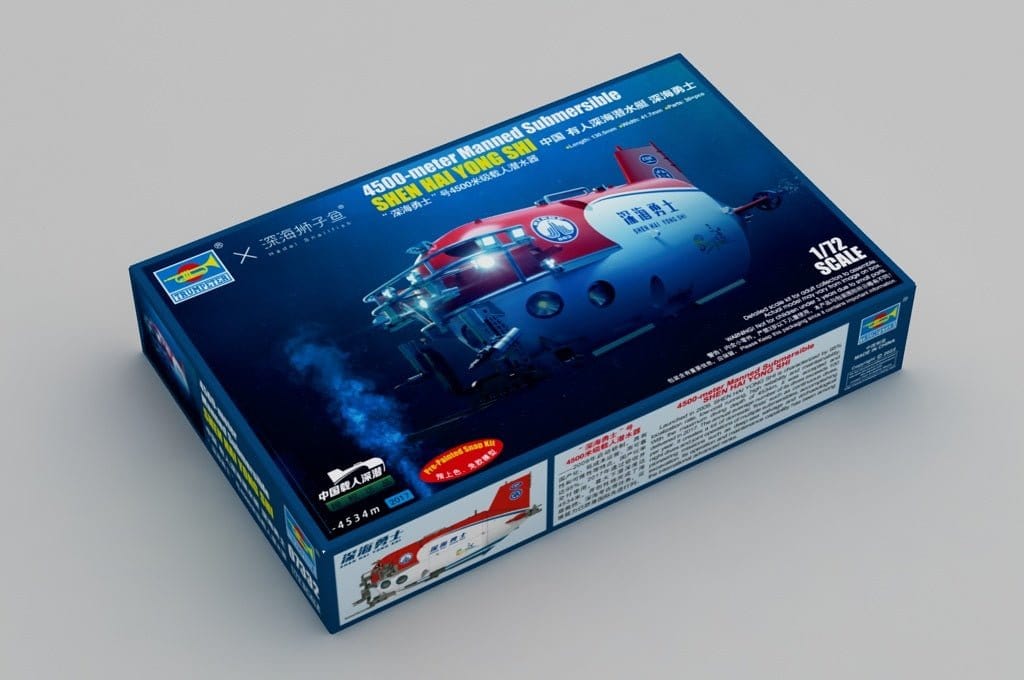 Trumpeter 1/72 4500 - meter Manned SubmersibleSHEN HAI YONG SHI Plastic Model Kit - Hobbytech Toys
